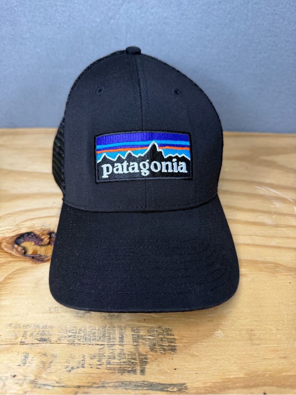 Patagonia Black Mesh Back Trucker Hat Adjustable Snapback One Size
